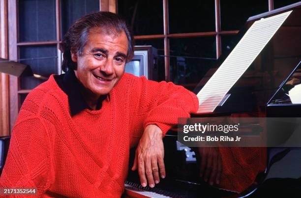Portrait of Argentine Composer Lalo Schifrin as he poses at home studio, circa January 1, 1989 in Los Angeles, California,