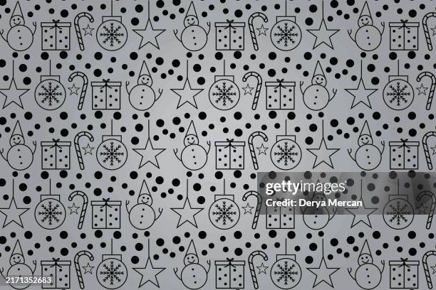 christmas icons seamless pattern texture background including, snowflake,snowman, nut, gift box, reindeer,wood, sock and bells graphics stock illustration - candy wrapper stock illustrations