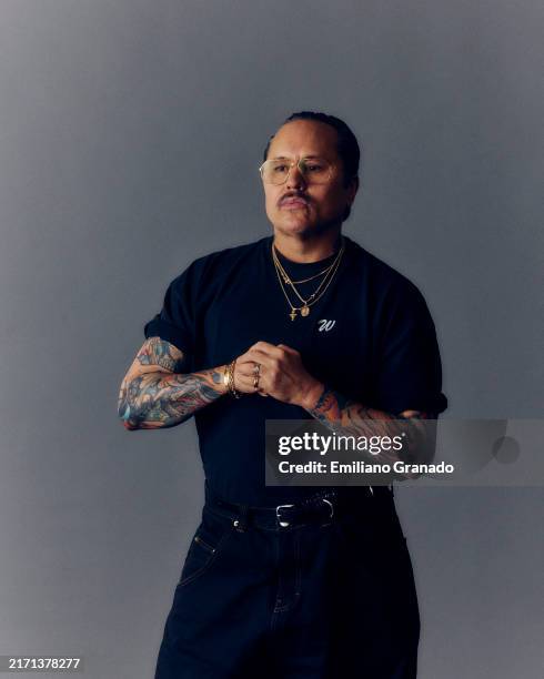 Fashion designer Willy Chavarria are photographed for T Magazine on March 18, 2024 in New York City.