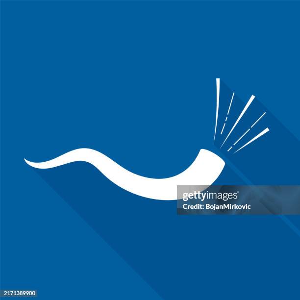 ilustraciones, imágenes clip art, dibujos animados e iconos de stock de shofar icon. vector - shofar