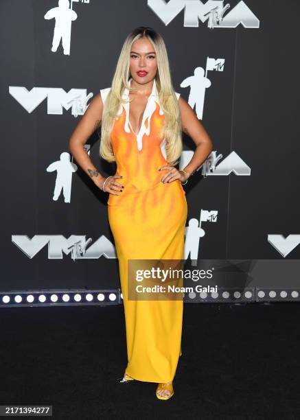 Karol G attends the 2024 MTV Video Music Awards at UBS Arena on September 11, 2024 in Elmont, New York.