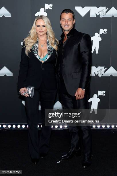 Miranda Lambert and Brendan McLoughlin attend the 2024 MTV Video Music Awards at UBS Arena on September 11, 2024 in Elmont, New York.