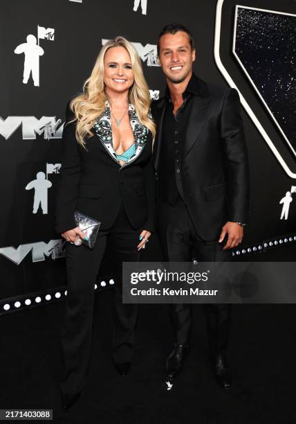 Miranda Lambert and Brendan McLoughlin attend the 2024 MTV Video Music Awards at UBS Arena on September 11, 2024 in Elmont, New York.