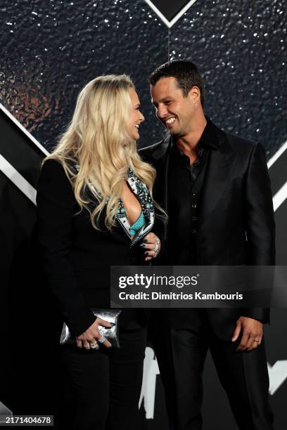 Miranda Lambert and Brendan McLoughlin attend the 2024 MTV Video Music Awards at UBS Arena on September 11, 2024 in Elmont, New York.