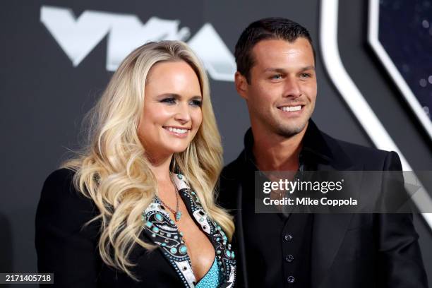 Miranda Lambert and Brendan McLoughlin attend the 2024 MTV Video Music Awards at UBS Arena on September 11, 2024 in Elmont, New York.