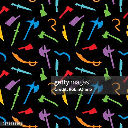 Black & White Weapons Seamless Pattern Black & White Weapons Seamless Pattern
