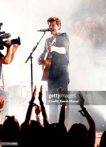 Shawn Mendes performs on stage during the 2024 MTV Video Music Awards at UBS Arena on September 11, 2024 in Elmont, New York.