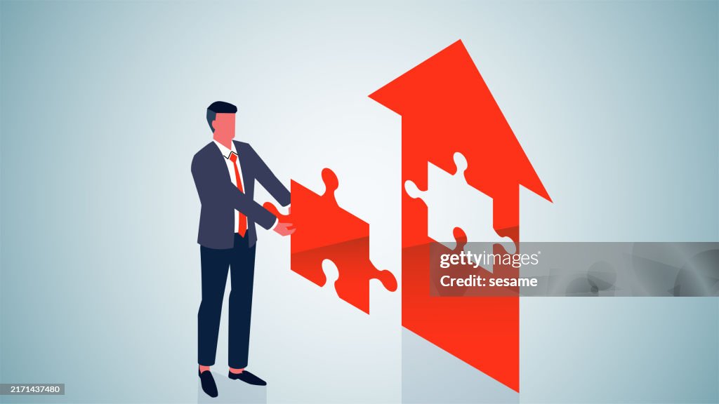Problem Solve Isometric Complete The Final Puzzle Solve The Problem Isometric Businessman ...