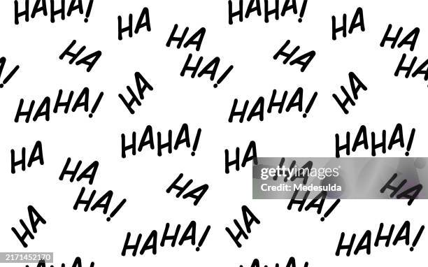 seamless vector pattern with text “ha ha ha". - comic background pattern stock illustrations