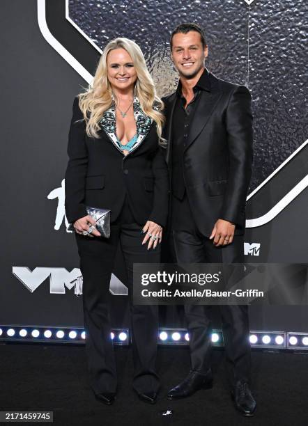 Miranda Lambert and Brendan McLoughlin attend the 2024 MTV Video Music Awards at UBS Arena on September 11, 2024 in Elmont, New York.