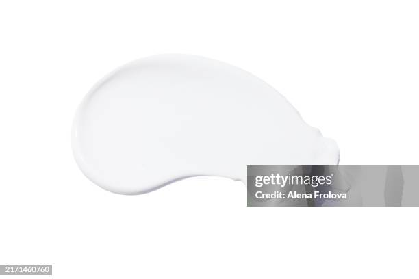 swatch cream texture of cream concept of skincare and beauty. white background - cream coloured stock pictures, royalty-free photos & images