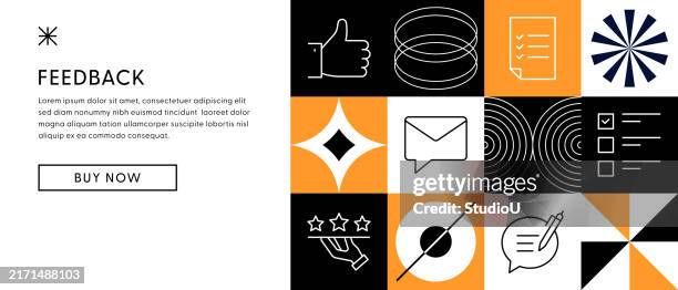 feedback web banner design - consumer experience stock illustrations
