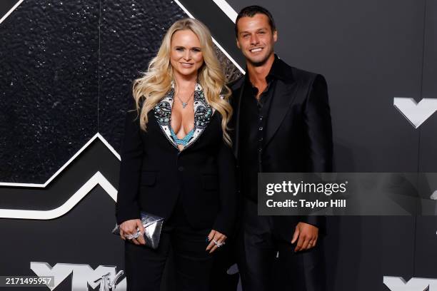 Brendan McLoughlin and Miranda Lambert attend the 2024 MTV Video Music Awards at UBS Arena on September 11, 2024 in Elmont, New York.