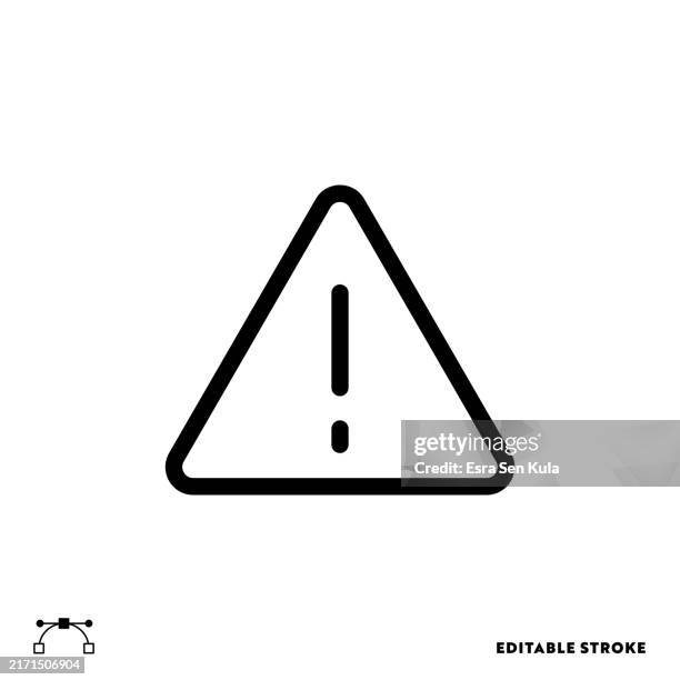 warning sign line icon design with editable stroke. suitable for web page, mobile app, ui, ux and gui design. - poor concentration stock illustrations
