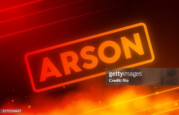arson fire warning - criminal investigation stock illustrations