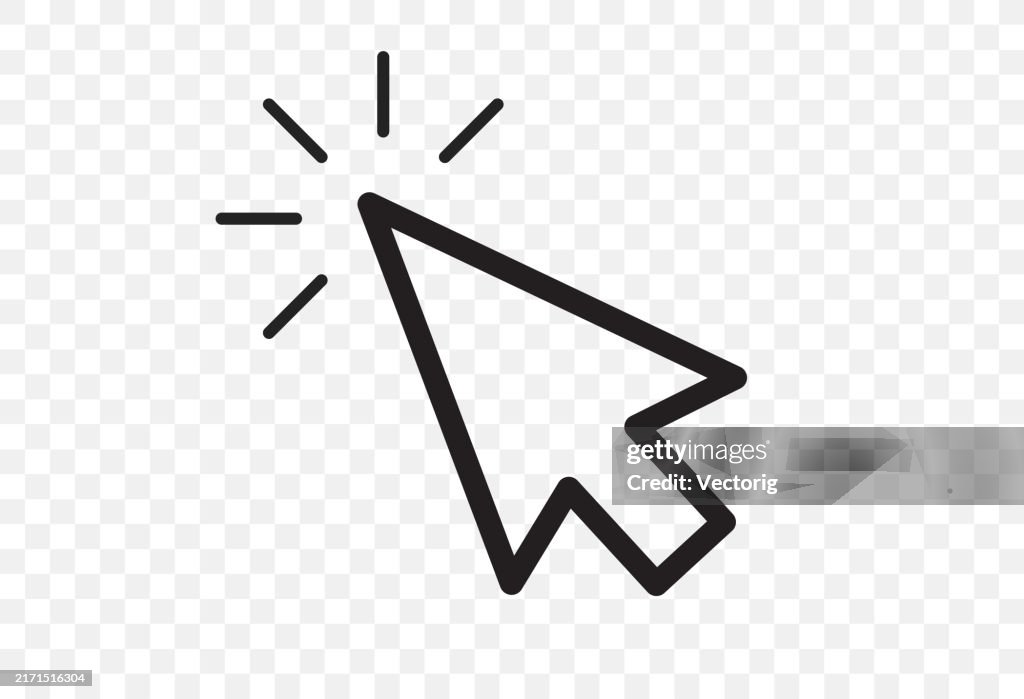High-Resolution Click Cursor Icon - Perfect for Digital Interfaces and Web Design