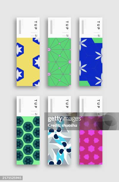abstract texture pattern product label design template collection - packaging design stock illustrations