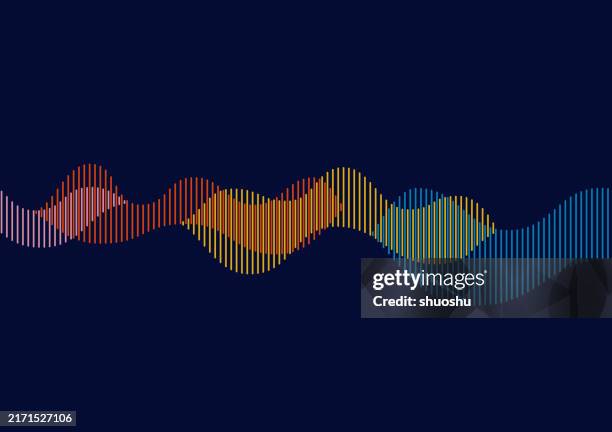 stockillustraties, clipart, cartoons en iconen met abstract audio line sound wave stripe gradient pattern design background - muziek