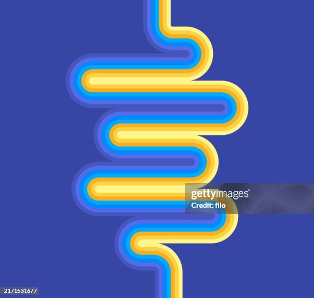 line motion retro curve timeline background - bold pattern stock illustrations