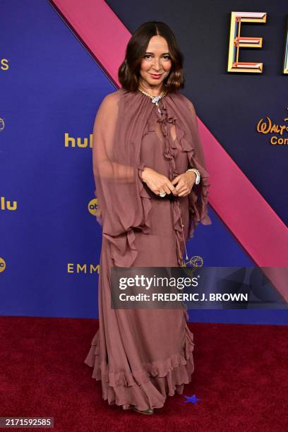 Actress Maya Rudolph arrives for the 76th Emmy Awards at the Peacock Theatre at L.A. Live in Los Angeles on September 15, 2024.