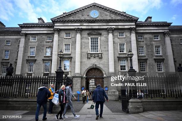 General view of Trinity College in Dublin on September 15, 2024.