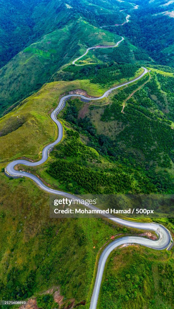 High angle view of road amidst landscape,Mbeya,Mbeya Urban,Tanzania