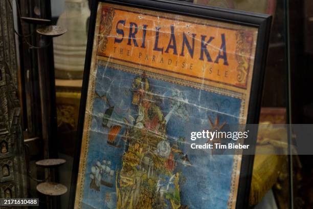 vintage sri lanka travel poster - old plane with banner stock pictures, royalty-free photos & images