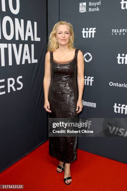 Gillian Anderson attends the premiere of "The Salt Path" during the 2024 Toronto International Film Festival at Royal Alexandra Theatre on September...