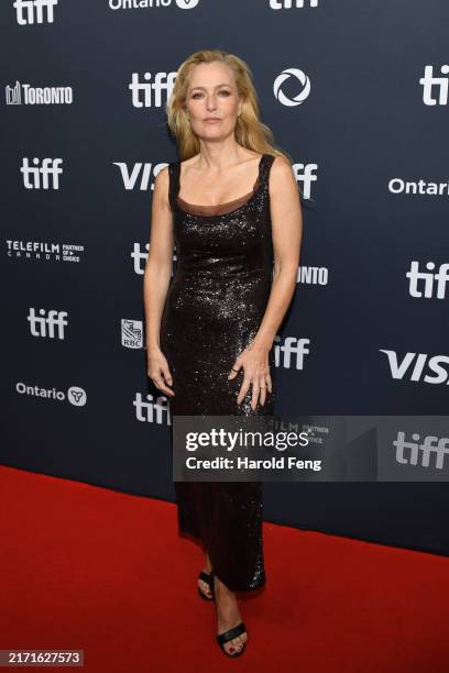Gillian Anderson attends the premiere of "The Salt Path" during the 2024 Toronto International Film Festival at Royal Alexandra Theatre on September...