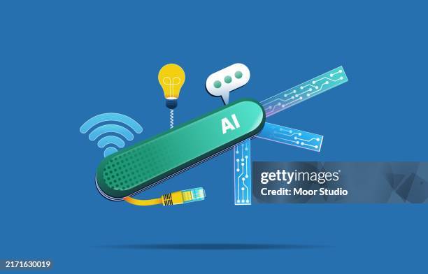 ai multi-tool messer vektor illustration - werkzeug stock-grafiken, -clipart, -cartoons und -symbole