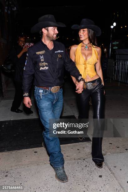 Adan Banuelos and Bella Hadid attend the "Window To The West" series premiere at Kemo Sabe Pop-Up on September 12, 2024 in New York City.