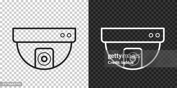 cctv - security dome camera. icon for design on blank background - dome camera stock illustrations