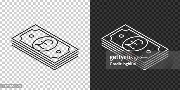 isometric pound banknotes. icon for design on blank background - british pound stack stock illustrations