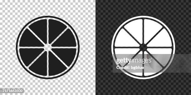 lemon slice. icon for design on blank background - grapefruit stock illustrations