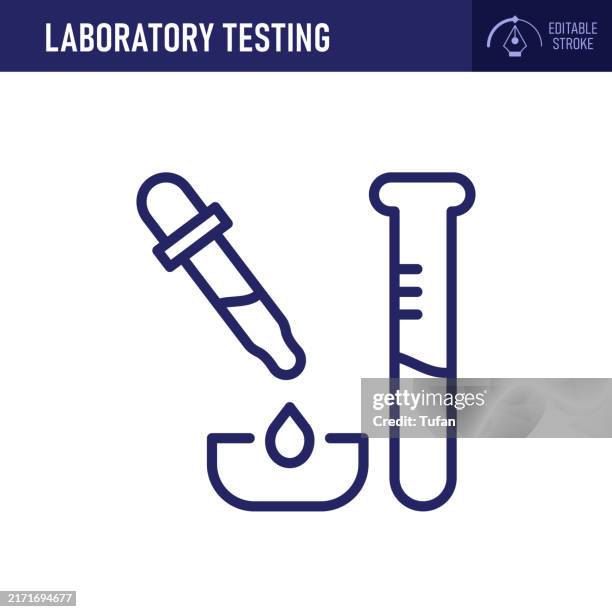laboratory testing icon - pipette, test tube, experiment, chemistry, liquid, science - beaker isolated stock illustrations