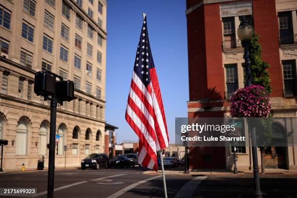 Flag is displayed on September 16, 2024 in Springfield, Ohio. Springfield, home to a large Haitian community, was thrust into the national spotlight...