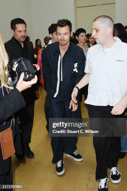 Harry Styles attends the SS Daley show during London Fashion Week September 2024 on September 13, 2024 in London, England.