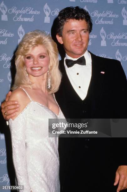 Actor Patrick Duffy with actress Loni Anderson at the People's Choice Awards, Universal Studios Hollywood, Universal City, Los Angeles, California,...