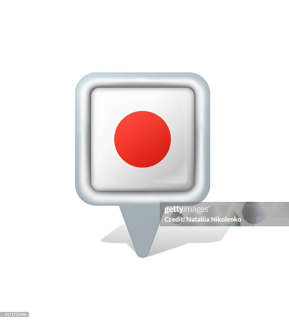 Japan - Flag Square Glossy Pin.