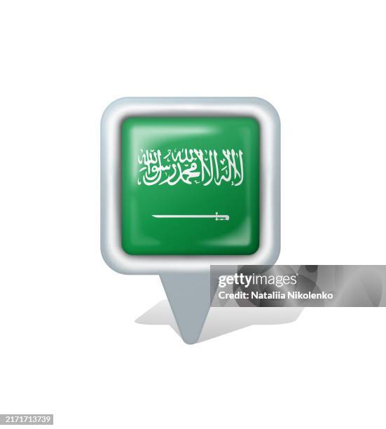 saudi arabia - flag square glossy pin. - riyadh stock illustrations