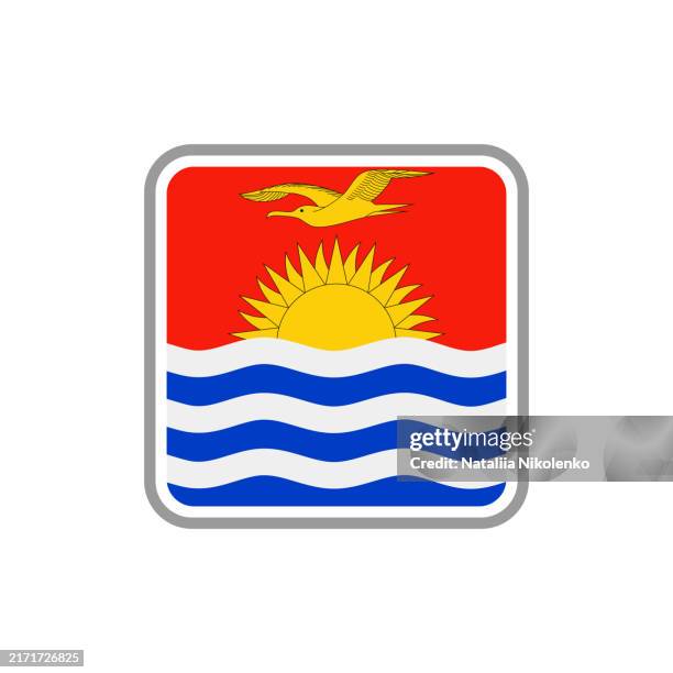 kiribati - flag square flat icon. - kiribati stock illustrations