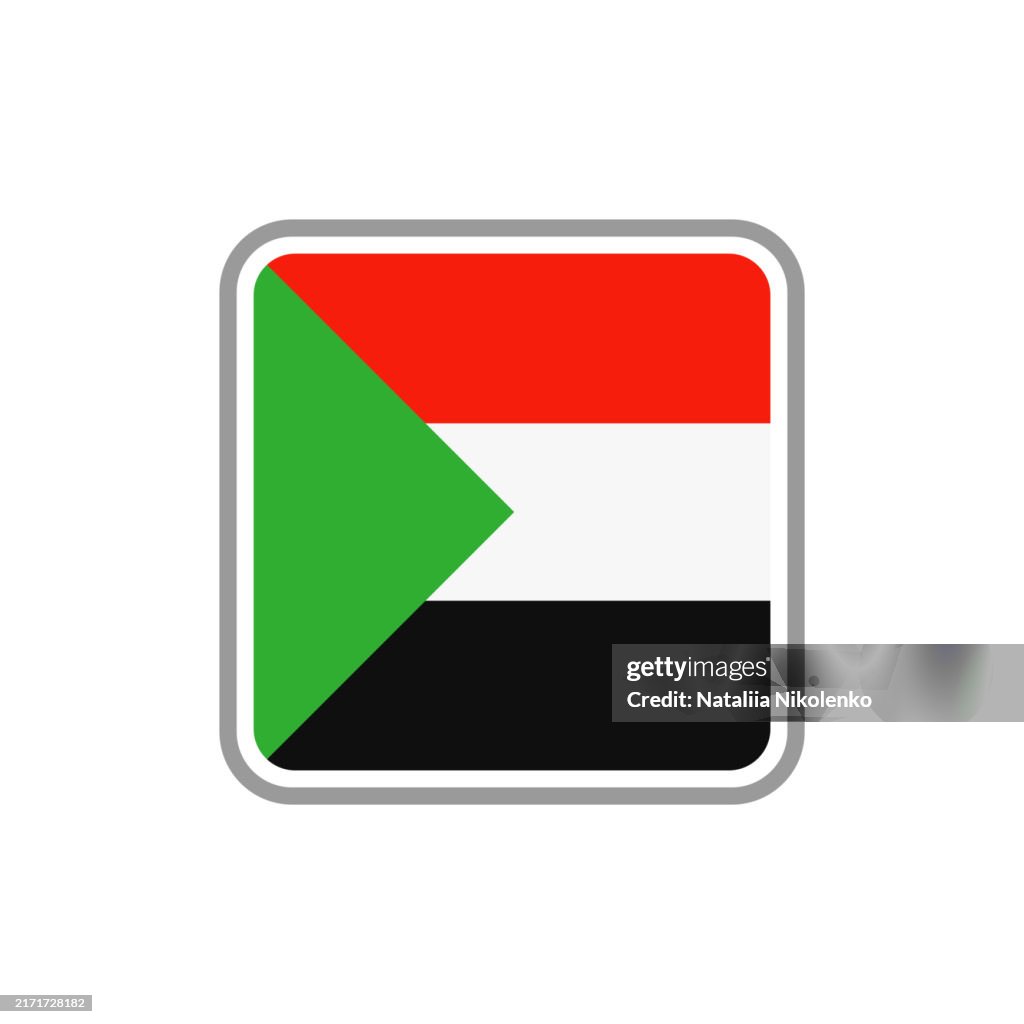Sudan - Flag Square Flat Icon.