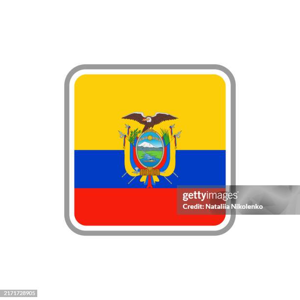 ecuador - flag square flat icon. - guayaquil ecuador stock illustrations