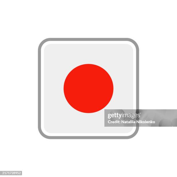 japan - flag square flat icon. - hiroshima prefecture stock illustrations