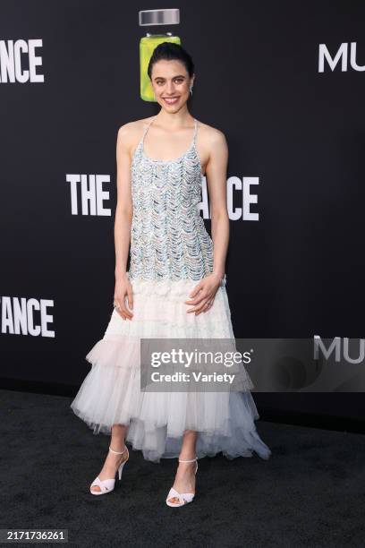 Margaret Qualley at the Los Angeles premiere of "The Substance" held at the Directors Guild of America Theater on September 16, 2024 in Los Angeles,...