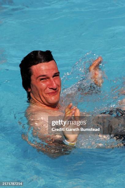 Giorgio Pantano (ITA) Campos Grand Prix on the waterpark waterslide...., Fotografía de noticias