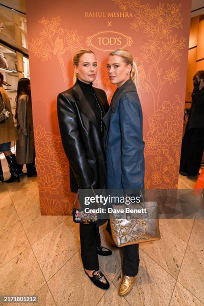 Lady Amelia Spencer and Lady Eliza Spencer attend an exclusive cocktail at the Tod’s Old Bond Street flagship boutique during London Fashion Week to...