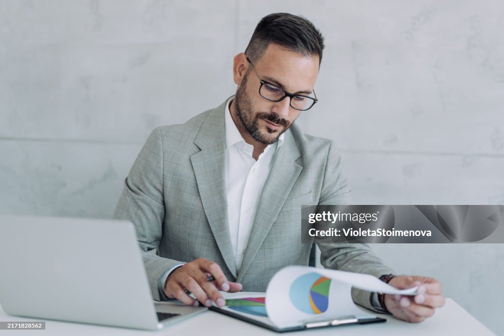 Businessman working in the office.