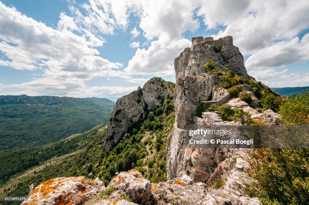 Peyrepertuse fortress in the Corbieres massif, Aude, France