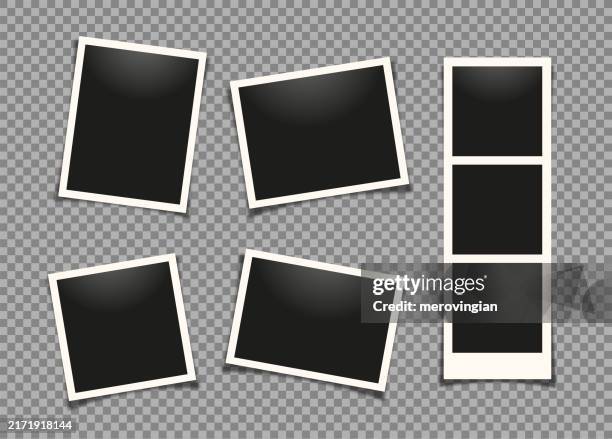 illustrations, cliparts, dessins animés et icônes de photo frame collection - appareil photo instantané